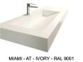 Custom-made double-trough wall-mounted or recessed washbasin – MIAMI 90