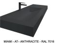 Custom-made double-trough wall-mounted or recessed washbasin – MIAMI 90
