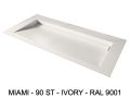 Custom-made double-trough wall-mounted or recessed washbasin – MIAMI 90