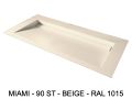 Custom-made double-trough wall-mounted or recessed washbasin – MIAMI 90