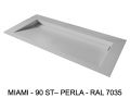 Custom-made double-trough wall-mounted or recessed washbasin – MIAMI 90