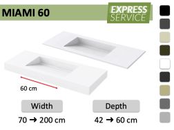 Suspended or custom-made built-in gutter tray – MIAMI 60