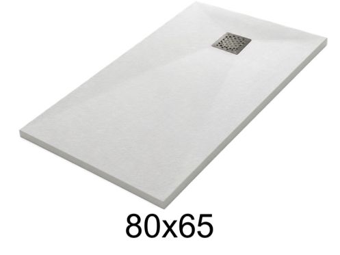 80x65 cm Extra-Flat Resin Shower Tray TECNIK
