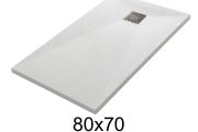 80x70 cm Extra-Flat Resin Shower Tray TECNIK