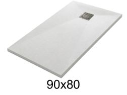 90x80 cm Extra-Flat Resin Shower Tray TECNIK