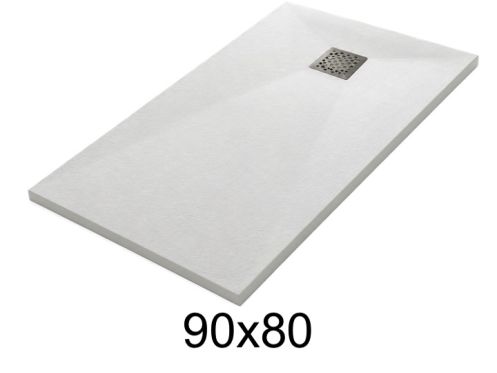 90x80 cm Extra-Flat Resin Shower Tray TECNIK
