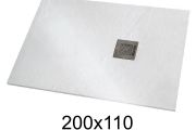 Shower tray 200x110 cm extra-flat resin - VERONE XL
