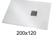 Shower tray 200x120 cm extra-flat resin - VERONE XL