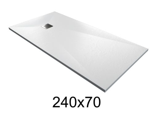 Shower tray 240x70 cm extra flat in resin - MUNICH XL