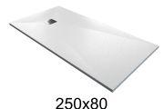 Shower tray 250x80 cm extra flat in resin - MUNICH XL
