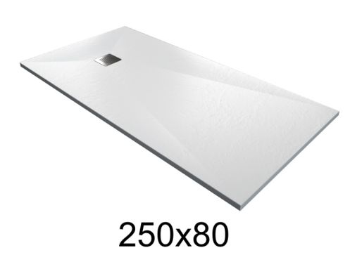 Shower tray 250x80 cm extra flat in resin - MUNICH XL