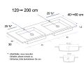 Custom-made double-sin top suspended or built-in – NEW YORK 45 DOUBLE