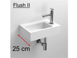 Hand basin, 25 x 36 cm, white ceramic, with tap hole - CLOU FLUSH 2