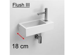 Hand basin, 18 x 36 cm, white ceramic, tap right - CLOU FLUSH 3