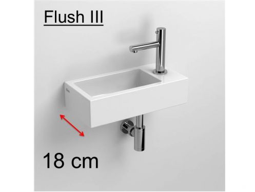 Washbasin, 18 x 36 cm, tap on the right - FLUSH 3 RIGHT