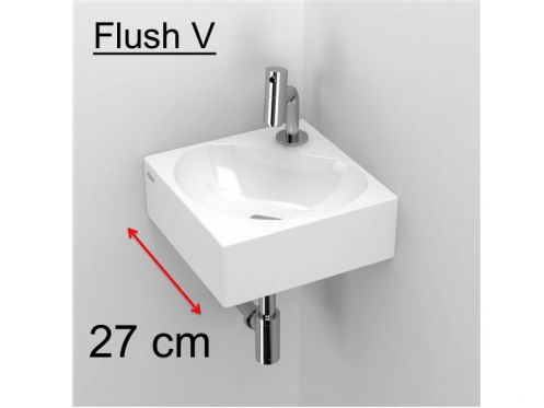 Hand basin, 27 x 27 cm, angular, ceramic - FLUSH 5